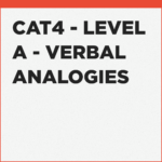 Verbal Analogies exercises for CAT4 Level A